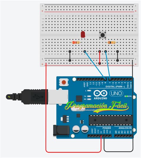 LED con pulsador en Arduino Programación Fácil