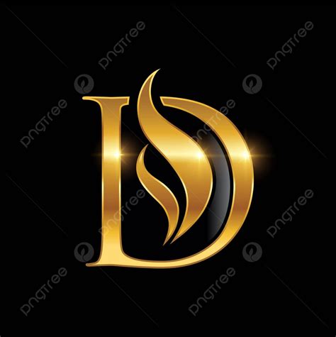 Golden Monogram Logo Initial Letter D Elegance Gold Modern Vector