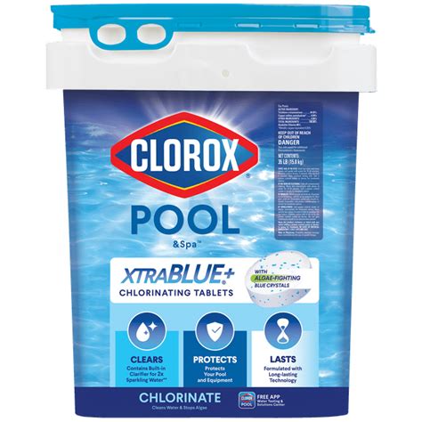 Clorox Poolandspa Xtrablue Chlorine Pool Chemicals 3 Chlorinating Tablets