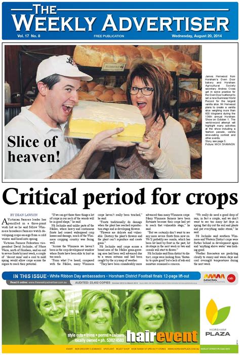 The Weekly Advertiser Wednesday August 20 2014 By The Weekly