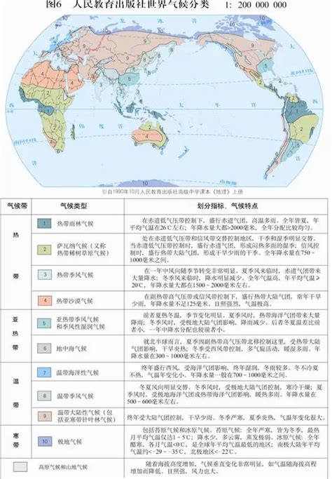 为我国普通中学地理教材设计新的世界气候类型分布地图6 地理备课资料 地理教师网