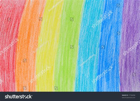 Childs Rainbow Crayon Drawing Handdrawn Stock Photo 17736058 | Shutterstock