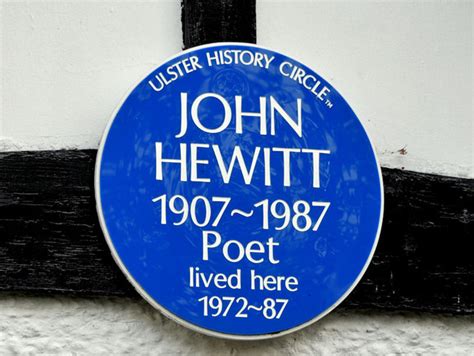 Plaque John Hewitt Humanist Heritage Exploring The Rich History