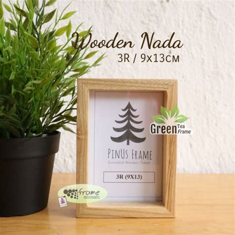 Jual Frame Foto Wooden Nada 3R 9x13cm Bingkai Pigura Foto Kaca