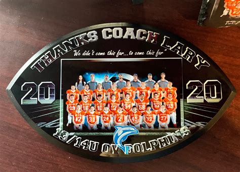 Personalized Football Shape Plaque Makes For Great Team Etsy