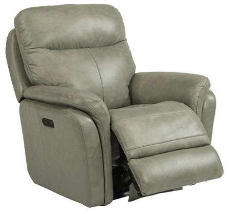 Flexsteel® Zoey Gray Power Gliding Recliner With Power Headrest Kens Appliance And Americas