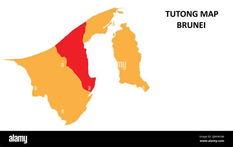 Carte de l État et des régions de Tutong mise en évidence sur la carte