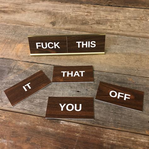 FUCK Word Play Desk Sign Name Plate Funny Boss Gag Gift Etsy