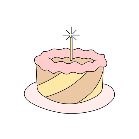 Cute cartoon cake. Colorful vector illustration isolated on white ...