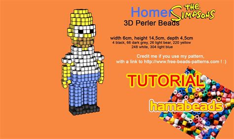 D Homer Simpson Perler Beads Hama Beads Pyssla Tutorial Artofit