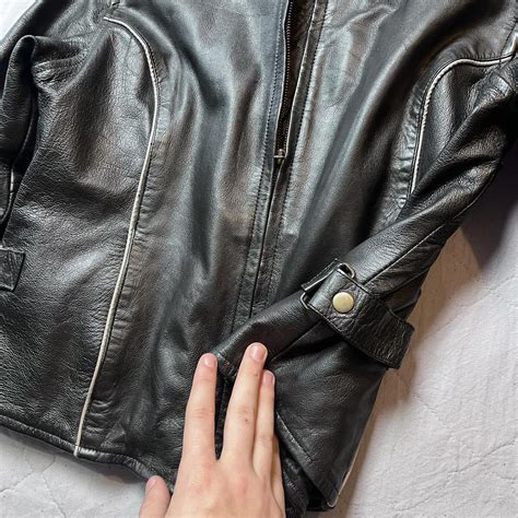 Vintage Hudson Leather Motorcycle Jacket Women’s... - Depop