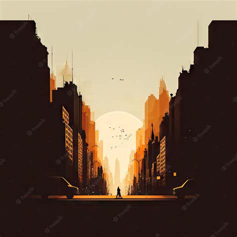 Premium Photo City Street Silhouette Cityscape Urban Landscape