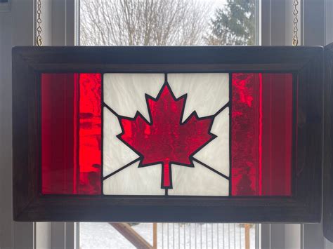 Stained Glass Canada Flag Etsy Canada