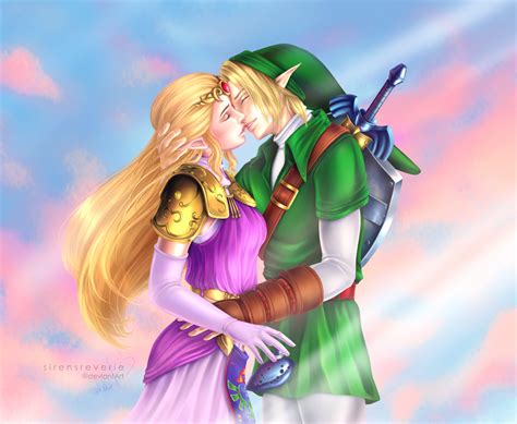 Link And Princess Zelda By Sirensreverie On Deviantart