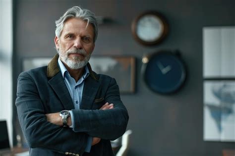 Premium Photo Portrait Of Mature Businessman With Arms Crossed In His
