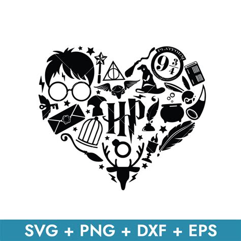 Harry Potter Heart Svg Wizard Heart Svg Wizard Svg Harry Inspire Uplift