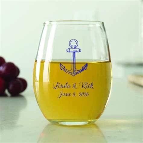 Anchor Wine Glass Etsy