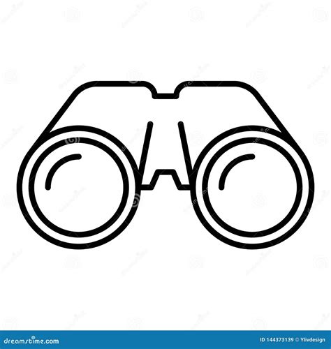 Binoculars Icon Outline Style Stock Vector Illustration Of Binocular