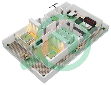 Floor Plans For Type 3 FLOOR 1 7 2 Bedroom Apartments In Amalia