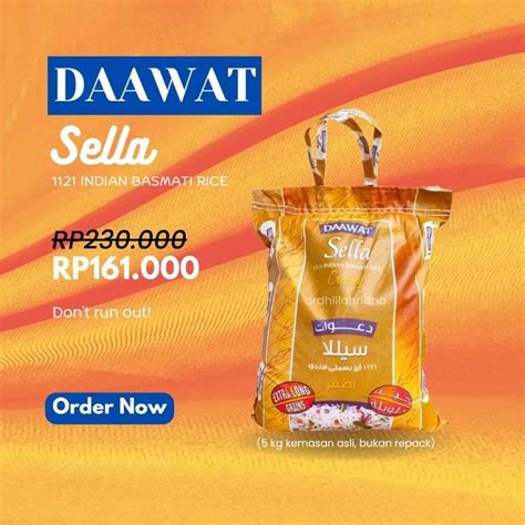 Jual PROMO Beras Basmati Daawat Sella Creamy 1121 Indian Basmati Rice