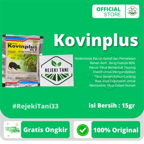 Jual Rodentisida KOVINPLUS 80 P 15gr Obat Racun Syaraf Dan Pernafasan