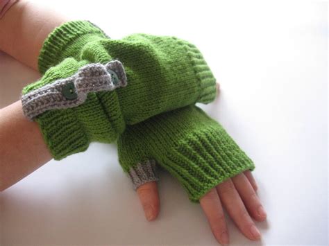 Green Fingerless Gloves Wool Arm Warmers Fingerless Gloves Etsy