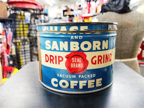 Vintage Chase And Sanborn Drip Grind Vacuum Packed One Pound Coffee Tin