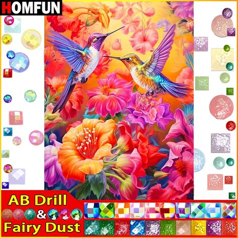 Homfun Fairy Dust Ab Diamond Painting Full Square Round Drill D Diy