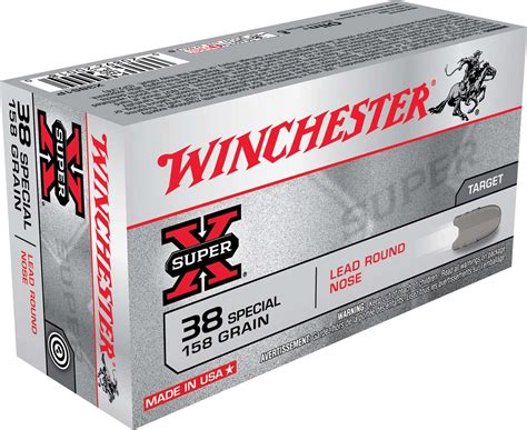 Winchester Ammo X38S1P Super X 38 Special 158 Gr Lead Round Nose LRN