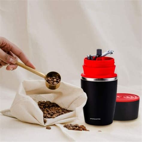 Ovente Manual Coffee Grinder 2 In 1 With 108 Ounce Insulated Cup Black Cmb281r 814667023902 Ebay