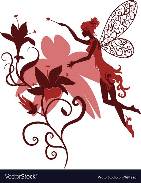 Fairy silhouette Royalty Free Vector Image - VectorStock