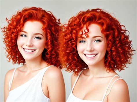 Portrait D Une Belle Femme Rousse Joyeuse Avec Des Cheveux Boucl S