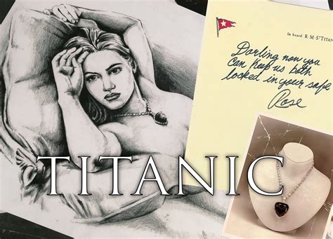 Titanic Movie Prop Replicas Pack Rose Life Photos Rose Nude Sketch Heart Of The Ocean Photo