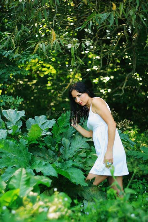 Brunette Girl At The Open Air Stock Image Image Of Casual Open