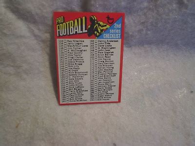 Topps Football Checklist Card Nd Series Nitschke Sayers