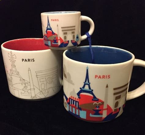 Starbucks Paris Mug Ornament Set YAH France Christmas Cup Holiday You