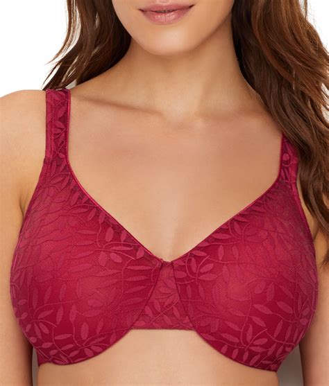 Olga Womens Sheer Leaves Minimizer Bra Style 35519