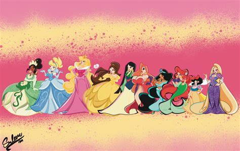 Disney princess Line up. by SaintsCoAnime on DeviantArt