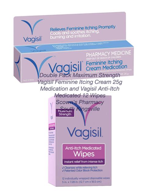 Vagisil Itching Cream 25g Medication And Anti Itch Medicated 12 Wipes Pa