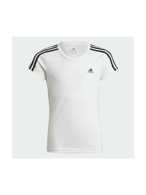 Adidas Train Essentials Aeroready 3 Stripes Παιδικό T Shirt Λευκό Hr5774 Skroutzgr