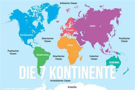 Kontinente Alle 7 Kontinente Der Erde Weltkarte Ozeane