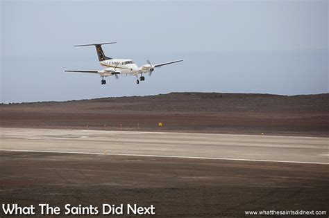 150915 St Helena Airport 27 First Flight Landing