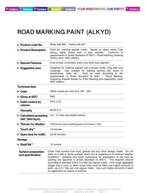 Road Marking Paint Alkyd Pdf Paint Safety