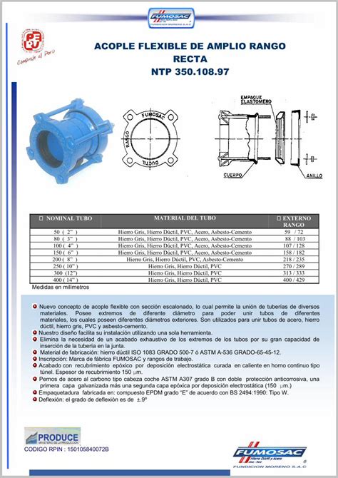 Pdf Acople Flexible De Amplio Rango Recta Ntp Recto Pdf