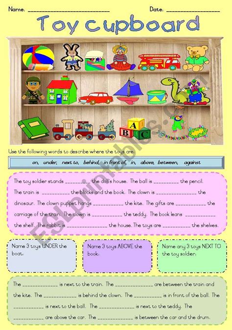 Prepositions Toy Cupboard Esl Worksheet By Joeyb1