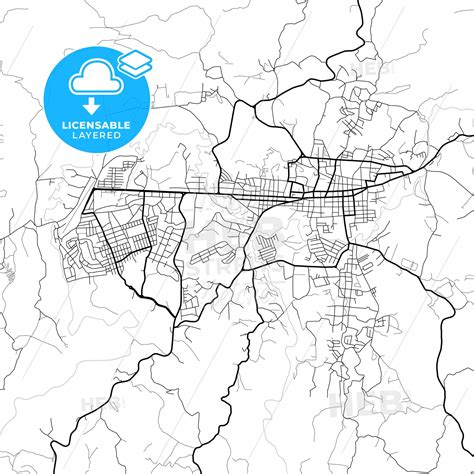 Layered PDF map of Cobán, Alta Verapaz, Guatemala - Vector Download – HEBSTREITS