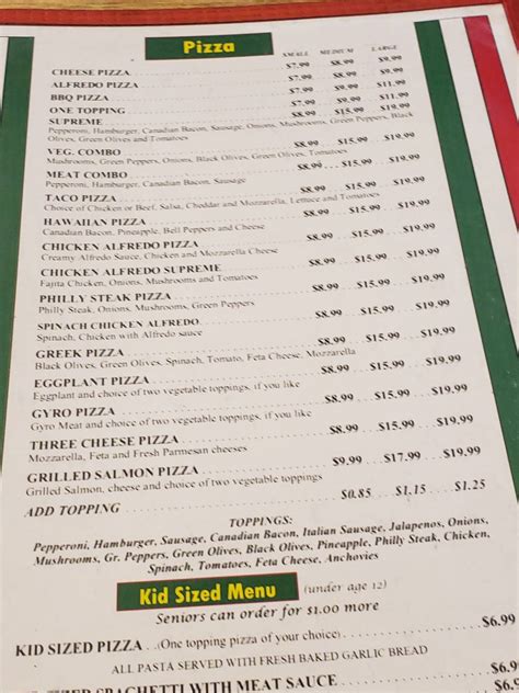 Menu at Mickey's Pizza pizzeria, Buffalo