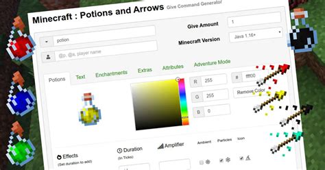 Minecraft Potions And Arrows Generator Gamer Geeks