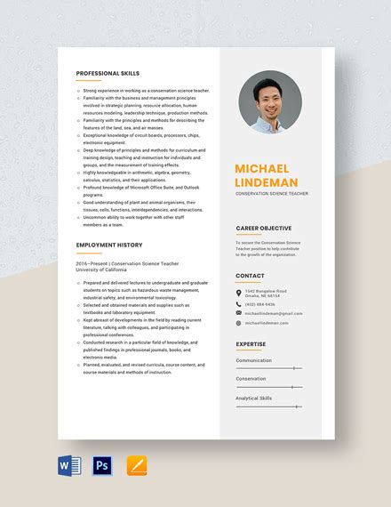 Science Teacher Resume Template in Word - FREE Download | Template.net