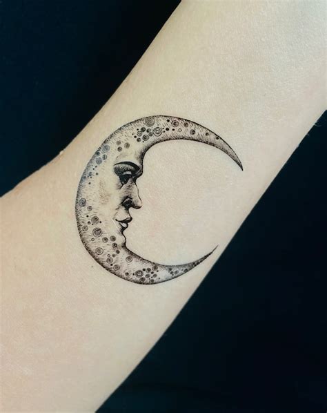 THE MOON Tattoo Moon Face Tattoo Decorative Moon Tattoo - Etsy